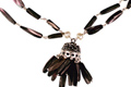 9031: Silver Beaded purple abalone necklaces