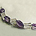 915: Beaded white,purple,clear crystal necklaces