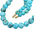 9186: Blue turquoise necklaces