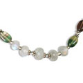 9207: White, Green, Brown moonstone necklaces