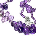 9221: Silver Beaded purple amethyst  briolettes necklaces