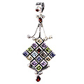 1120: Silver Setting multi-color multi-stone pendants
