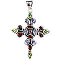 Design 1191: green,red,yellow garnet christian pendants