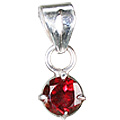 1249: Silver Setting red garnet  mini pendants