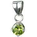1258: Silver Setting green peridot  engagement pendants