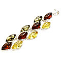 12615: Silver Setting green,red,yellow amber pendants