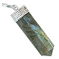 Design 13185: blue,green,gray labradorite pencil pendants