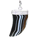 1327: Beaded black onyx  claw pendants