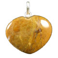 1341: Silver Setting yellow jasper heart pendants