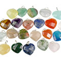 13437: Beaded multi-color bulk lots heart pendants