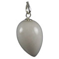 1367: Beaded white quartz  drop pendants