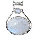 1474: Silver Setting white moonstone pendants