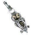 1587: Silver Setting brown smoky quartz pendants