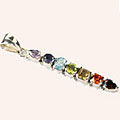 1589: Silver Setting multi-color multi-stone pendants