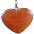 Design 1612: orange,red aventurine heart pendants