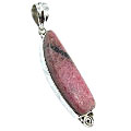1654: Silver Setting red rhodonite pendants