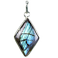 1682: Silver Setting gray,green labradorite pendants