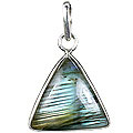 1683: Silver Setting green,gray labradorite pendants