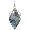 1686: Silver Setting green,gray labradorite pendants
