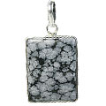 1732: Silver Setting Black snowflake obsidian pendants