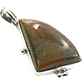 1733: Silver Setting brown unakite pendants