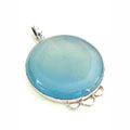 1759: Silver Setting Blue onyx pendants
