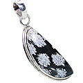 Design 1761: black,gray obsidian pendants