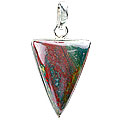 1763: Silver Setting green bloodstone pendants