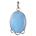 1764: Silver Setting Blue chalcedony pendants
