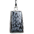1766: Silver Setting black,gray obsidian pendants