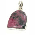 1797: Silver Setting red rhodonite pendants
