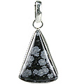 1800: Silver Setting black obsidian pendants