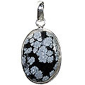 1801: Silver Setting black obsidian pendants