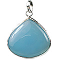 1806: Silver Setting Blue onyx  drop pendants