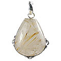 1821: Silver Setting brown,white rutilated quartz pendants