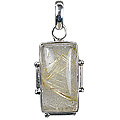 1824: Silver Setting white,yellow rutilated quartz pendants