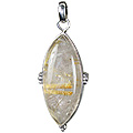 1826: Silver Setting white,yellow rutilated quartz pendants