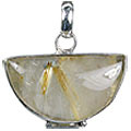 1827: Silver Setting brown rutilated quartz pendants