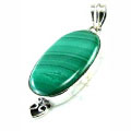 1838: Silver Setting green malachite pendants