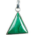 1843: Silver Setting green malachite pendants