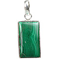 1845: Silver Setting green malachite pendants