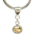 3089: Silver Setting yellow citrine pendants