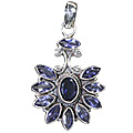 Design 3111: blue iolite flower pendants