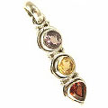 Design 3112: purple,red,yellow citrine contemporary pendants