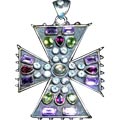 Design 3157: blue,purple,red labradorite christian pendants