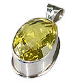 Design 5086: yellow lemon quartz art-deco, chunky pendants