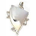5096: Silver Setting black,white opal pendants