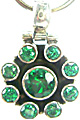 5194: Silver Setting Green cubic zirconia pendants