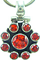 5195: Silver Setting Red  cubic zirconia pendants