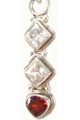 5290: Silver Setting Red garnet pendants